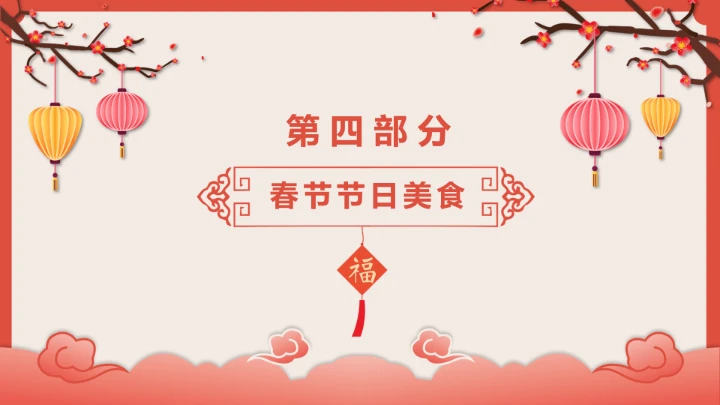 喜庆中国风春节介绍春节习俗简介PPT模板