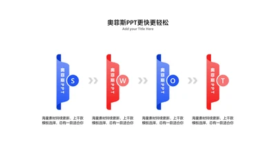 简约风创意箭头并列关系4项PPT单页
