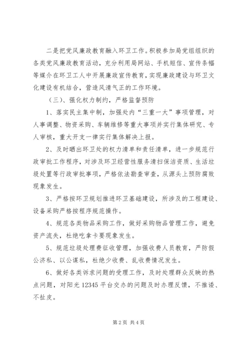 环卫处党风廉政建设工作汇报.docx