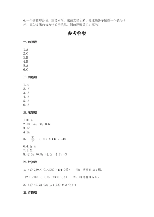 重庆市江北区六年级下册数学期末测试卷1套.docx