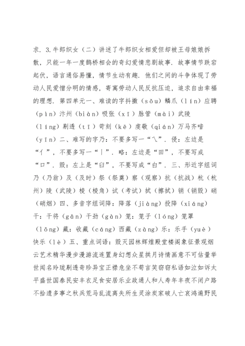 部编版五年级上册期中知识点整理.docx