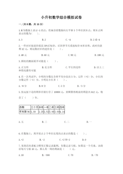 小升初数学综合模拟试卷含答案【轻巧夺冠】.docx