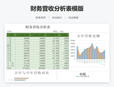 财务营收分析表模版