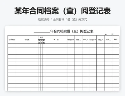 年合同档案借（查）阅登记表