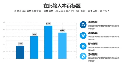 PPT柱状图蓝色简约风