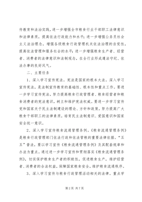 市粮食行业五五普法工作规划 (2).docx