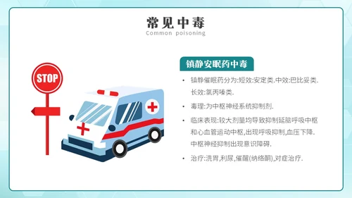 简约风急救中毒知识培训PPT模板护理