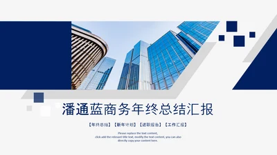 2021潘通蓝风格简约工作总结年终总结述职报告PPT