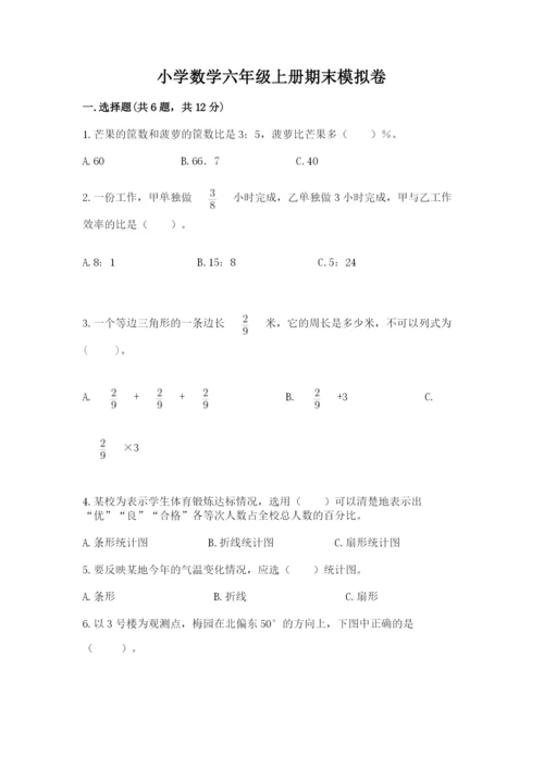 小学数学六年级上册期末模拟卷附参考答案（综合卷）.docx