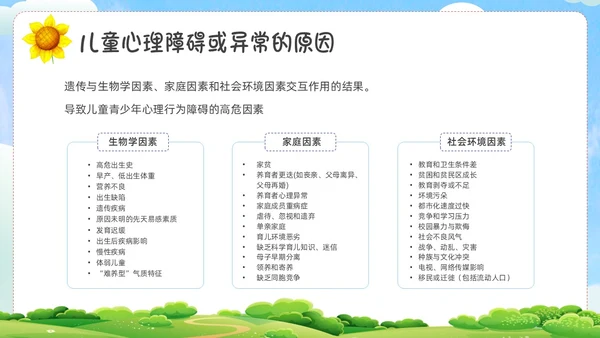 绿色卡通心理健康家长会PPT课件