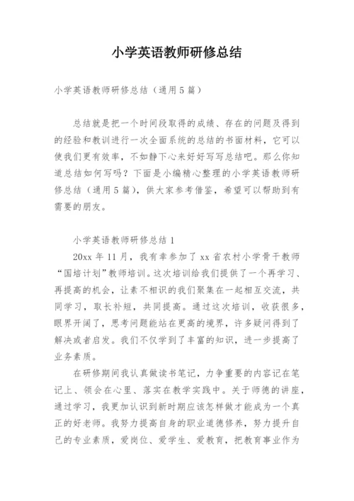 小学英语教师研修总结.docx