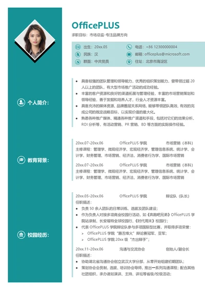 多页医疗行业专业人才简历模板