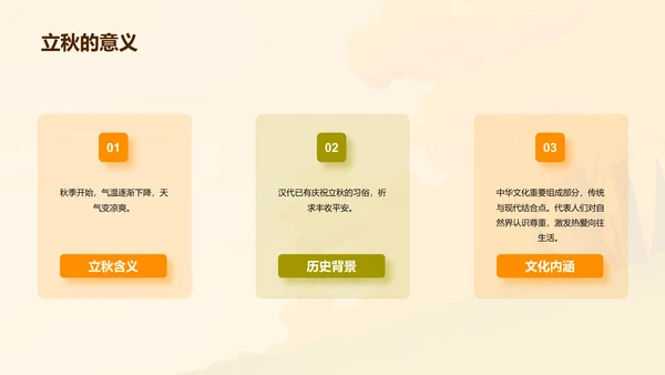 橙色插画小学生立秋课题培训课件PPT模板