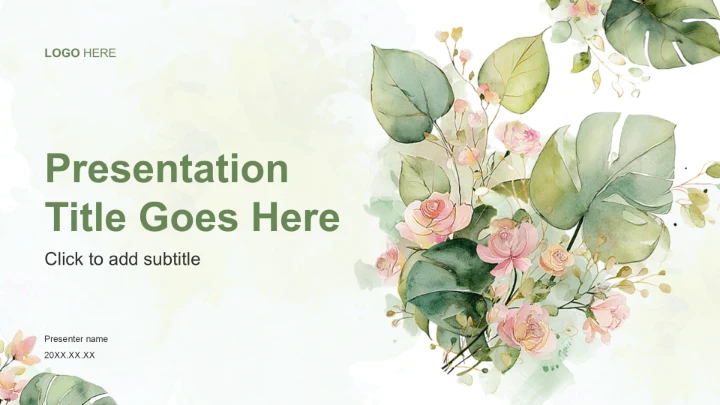 绿色清新插画风格教育培训PPT主题