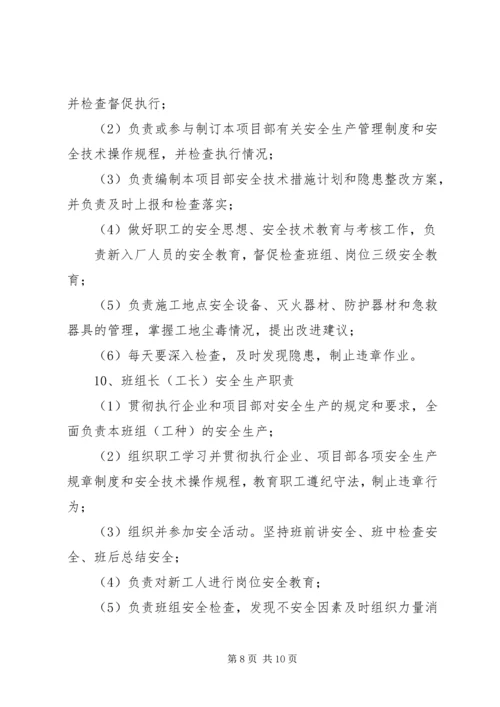 公司各级安全生产责任制 (2).docx