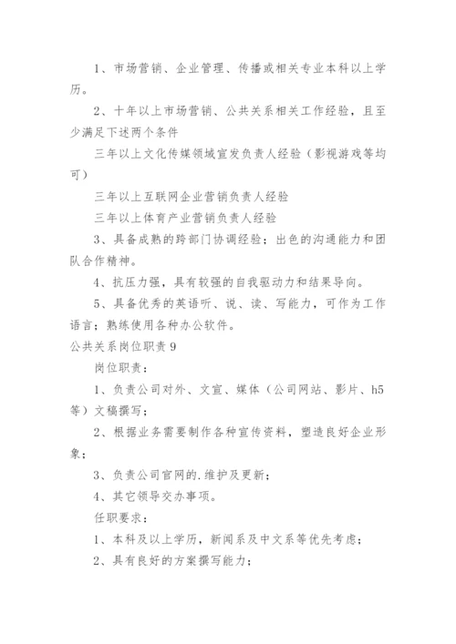 公共关系岗位职责.docx