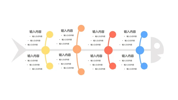一键换色鱼骨图样式合集PPT模板