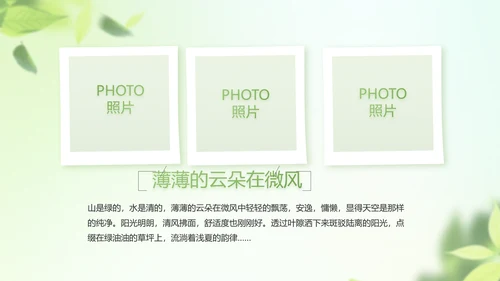 遇夏文艺小清新工作总结汇报动态PPT