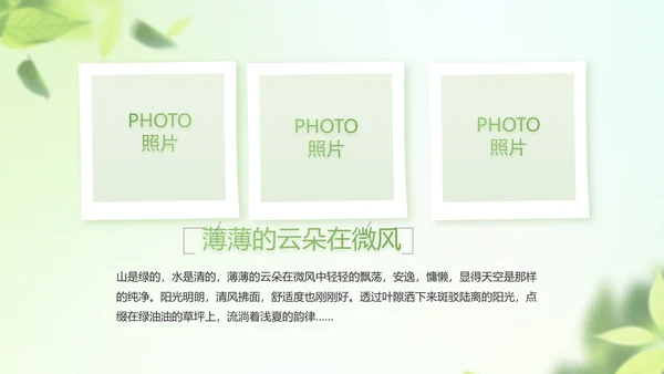 遇夏文艺小清新工作总结汇报动态PPT