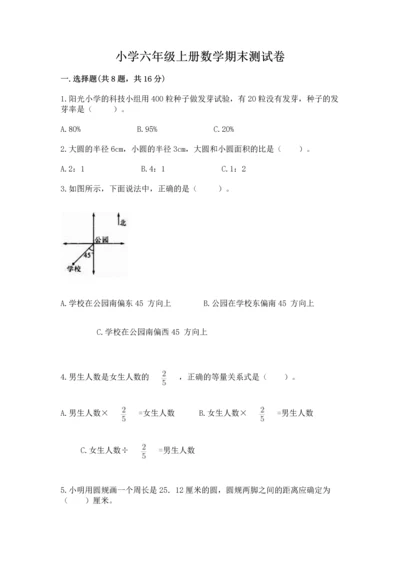 小学六年级上册数学期末测试卷（综合题）word版.docx