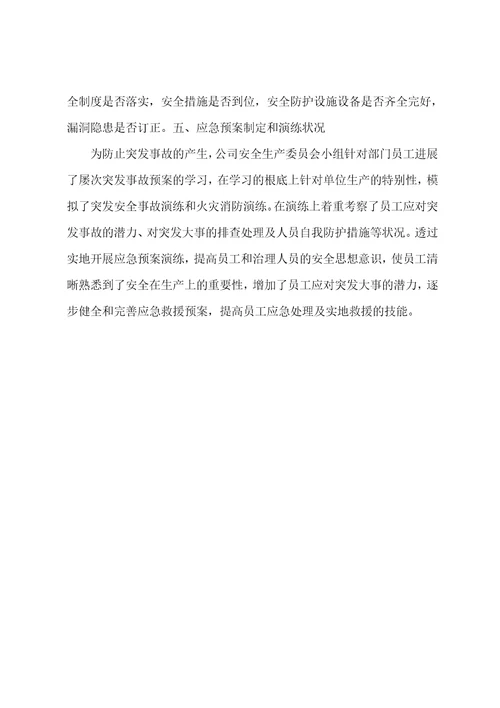 企业安全生产自查报告书