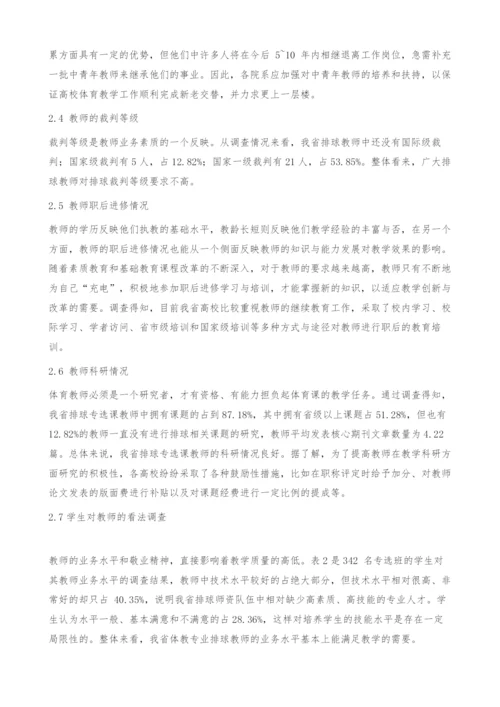 山东省体育教育专业本科排球专选课师资现状调查与分析.docx