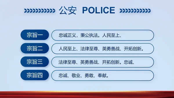 蓝色公安警察风采展示动态PPT模板
