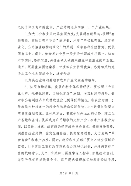 在全市发展非公有制经济工作暨表彰大会上的讲.docx