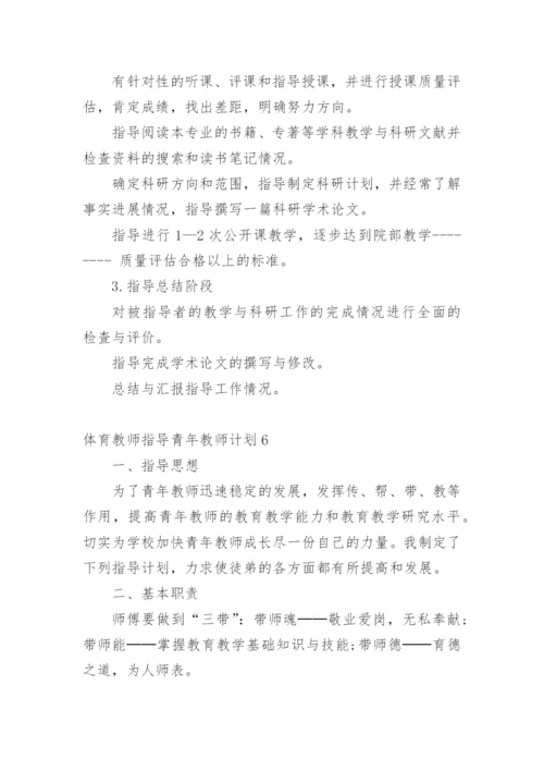 体育教师指导青年教师计划.docx