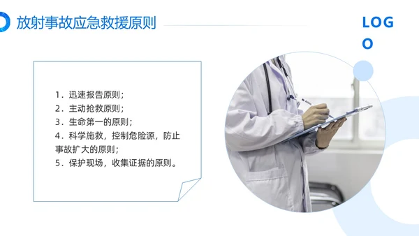 蓝色简约放射防护培训PPT模板宣传PPT动态PPT安全培训