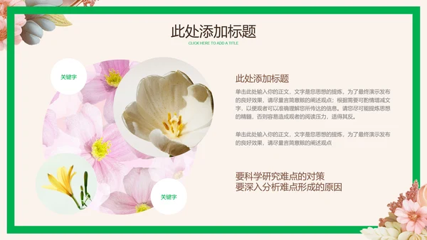 粉色清新花卉通用工作计划PPT演示模板