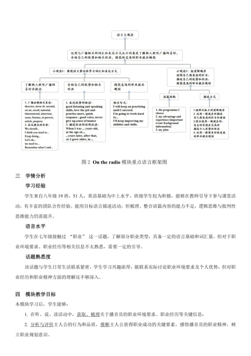 外研八下Module 10 On the radio Unit 2模块整体教学设计