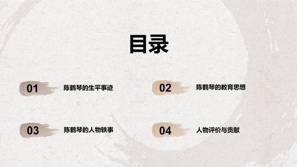 橙色复古风陈鹤琴——人物介绍PPT模板