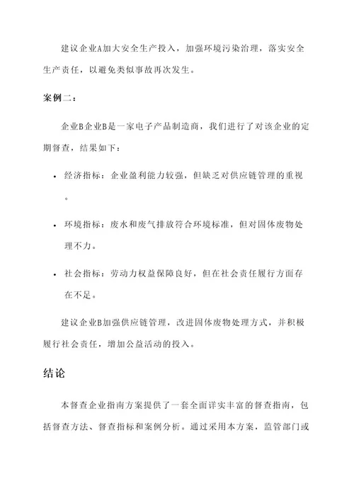 督查企业指南方案