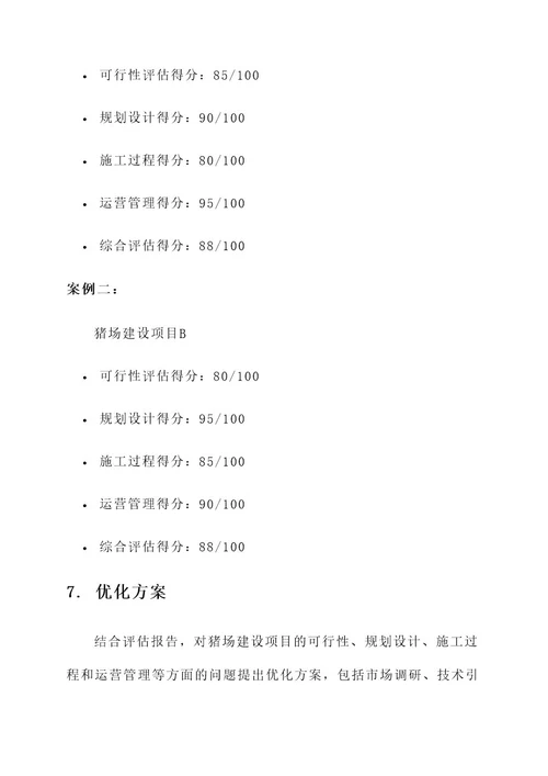 猪场建设项目考核方案