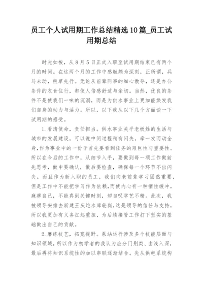 员工个人试用期工作总结精选10篇_员工试用期总结.docx