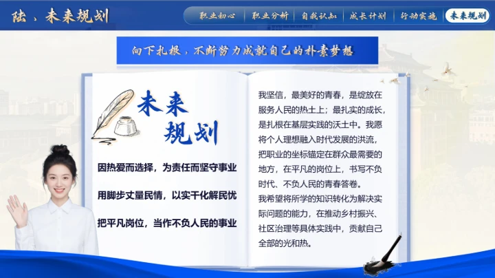 大学生职规赛蓝色就业赛道PPT