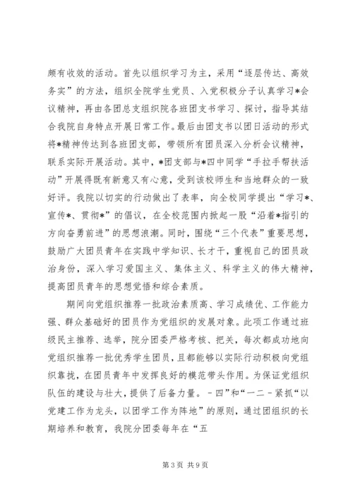 优秀团委申报事迹材料.docx