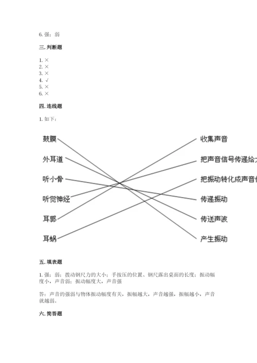教科版四年级上册科学第一单元《声音》测试卷精品（易错题）.docx