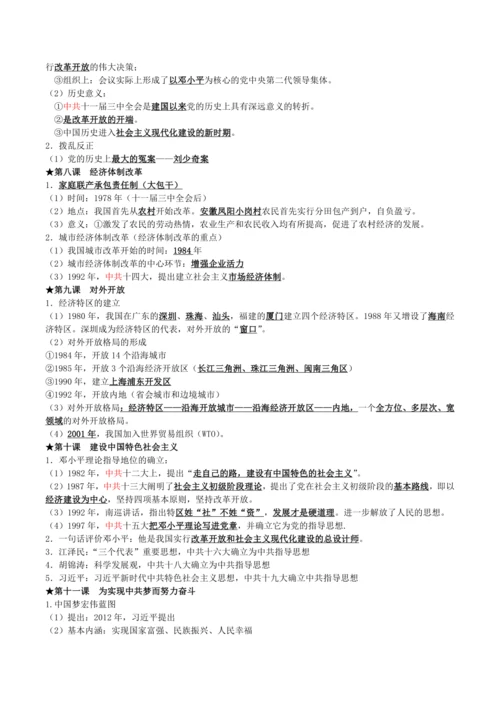 部编版历史八年级下必背知识点(精华版)