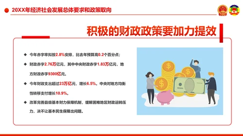 党政大气解读全国两会政府工作报告PPT模板