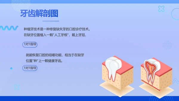 蓝色大气牙齿口腔健康宣传讲座PPT