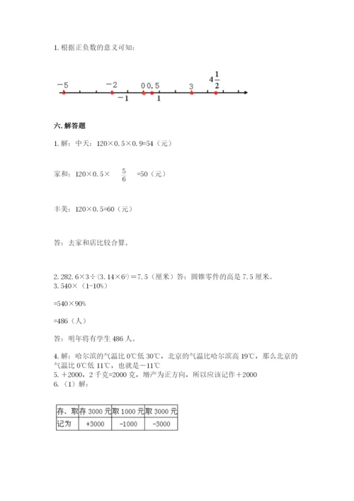 冀教版六年级下册数学 期末检测卷含答案【模拟题】.docx