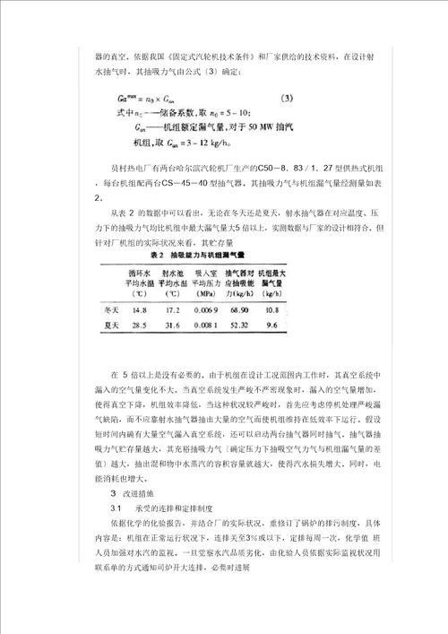 发电厂补水率高的改进措施