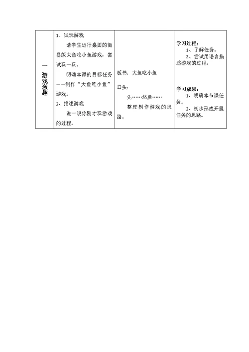 《大鱼吃小鱼》教学设计