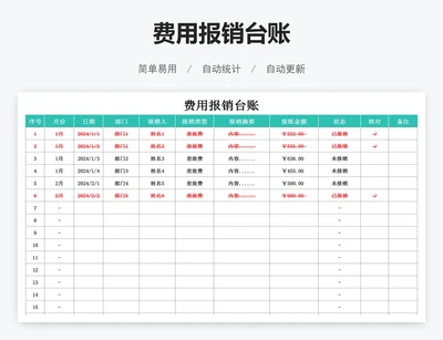 费用报销台账