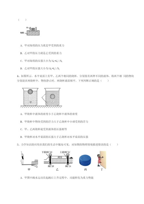 强化训练湖南长沙市实验中学物理八年级下册期末考试专题测试B卷（详解版）.docx
