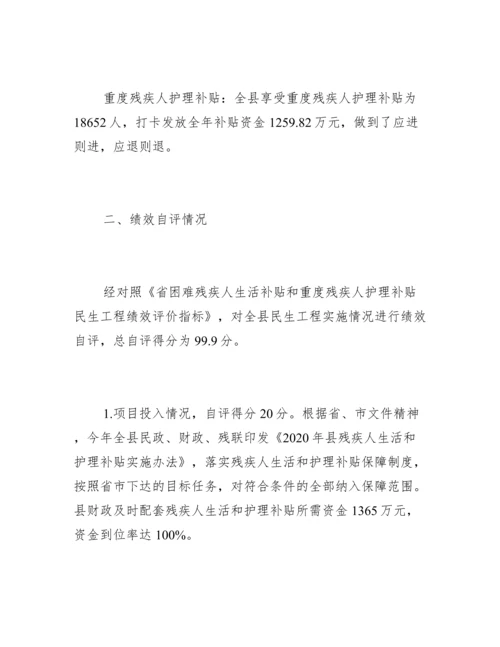 残疾人护理补贴绩效自评报告.docx