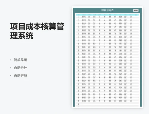 项目成本核算管理系统