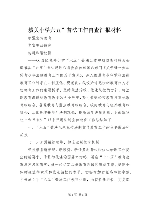 城关小学六五”普法工作自查汇报材料.docx